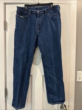 Levi's Men's Straight Jeans in Dark Blue Denim
